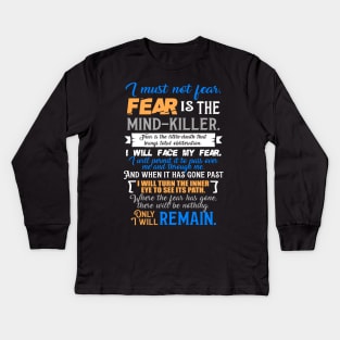 Litany Against Fear. Dune. Kids Long Sleeve T-Shirt